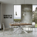 Tavolo Allungabile 180-284x90x77 cm Volantis Quercia Natura Telaio Bianco 