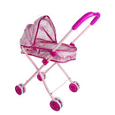 Passeggino pieghevole per bambole Rosa con parasole cappottina