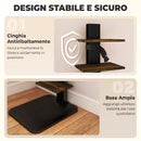Libreria Moderna a 11 Ripiani Salvaspazio 34,5x41,5x163,5 cm in Truciolato e Acciaio Marrone Rustico      