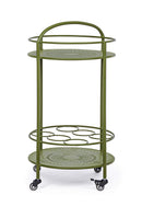 Carrello da Cucina 45x81 cm con Portabottiglie e Ruote in Acciaio Verde