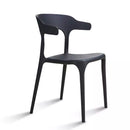 Set 4 Sedie Impilabili 50x75,5x52 cm in Polipropilene New America Nero