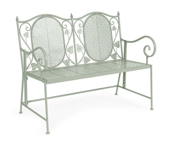 sconto Panca 2 Posti 115x60x92 cm Harriet in Acciaio Salvia