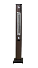 Stufa Elettrica ad infrarossi da Esterno 50x25x200 cm in Fibra di Carbonio con Luce Led Skyline Grigio Tortora