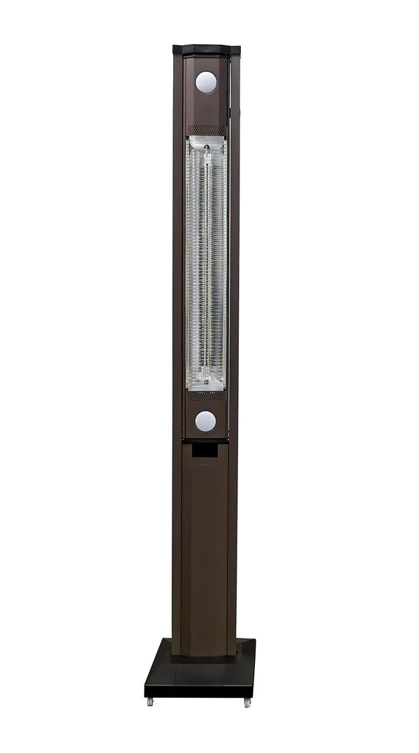 online Stufa Elettrica ad infrarossi da Esterno 50x25x200 cm in Fibra di Carbonio con Luce Led Skyline Grigio Tortora