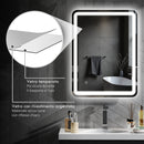 Specchio Bagno 60x80 cm LED Touch con Luce Dimmerabile a 3 Temperature e Antiappannamento       