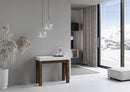 Consolle Allungabile 90-300x40x77 cm in Nobilitato Bianco e Noce