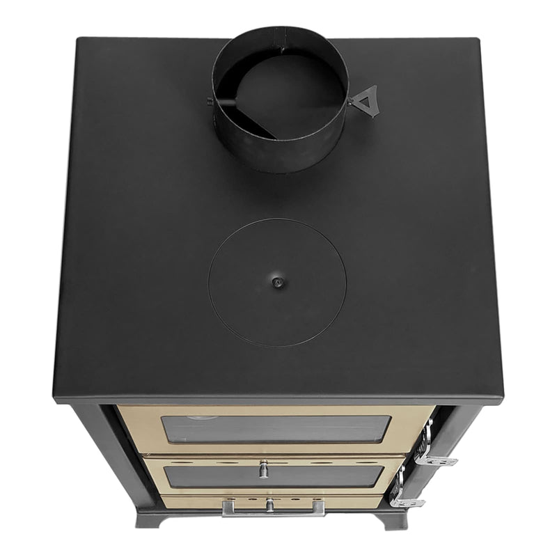 Stufa a Legna con Forno 15,3 KW 45x48,5xH91,5 cm Marzia Nera