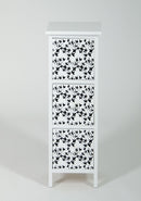 Cassettiera 3 Cassetti in Legno Massello 25x25x71 cm Fumer Fanny Bianca