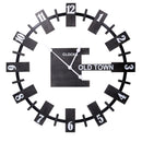 Orologio in legno nero tondo cm Ø80x4,5