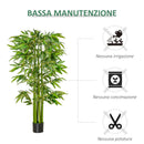 Pianta Artificiale di Bambù H160 cm con Vaso Verde
