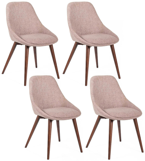 prezzo Set 4 Sedie 58x49xH85 cm in Tessuto Astrid Marrone Chiaro