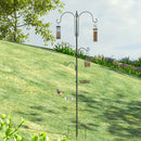 Mangiatoia per Uccelli da Giardino 54,5x54,5x208 cm in Acciaio Nero