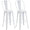 Set 2 Sgabelli da Bar Stile Industriale Schienale Rimovibile 44x49x116 cm in Metallo Bianco