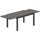 Tavolo da Giardino Allungabile 140-240x90x75 cm in Alluminio e Vetro Nero      