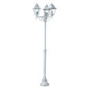Lampada Palo Tre Luci Colore Bianco e Argento per Esterno Linea Old Sovil