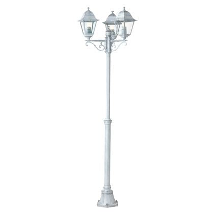 Lampada Palo Tre Luci Colore Bianco e Argento per Esterno Linea Old Sovil sconto