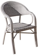 Sedia da Giardino in Alluminio Effetto Legno e Wicker Vorghini Grigio