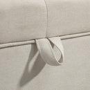 Panca Contenitore 118x42x45 cm da 80L Imbottita con Rivestimento in Tessuto e Gambe in Legno Crema      