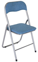 Set 6 Sedie Pieghevoli 45x45x80 cm in Tessuto Azzurro