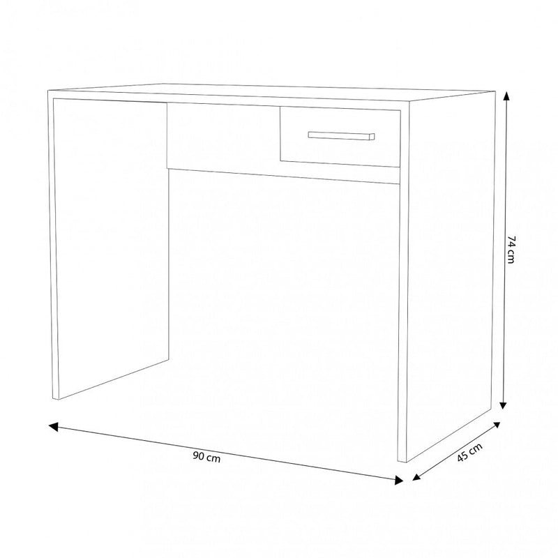 Scrivania Porta Pc Tom Quercia Chiaro 90x45x74 h cm in Truciolare bilaminato Marrone