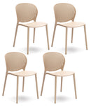Set 4 Sedie 48x56xH80 cm in Polipropilene Spot Beige