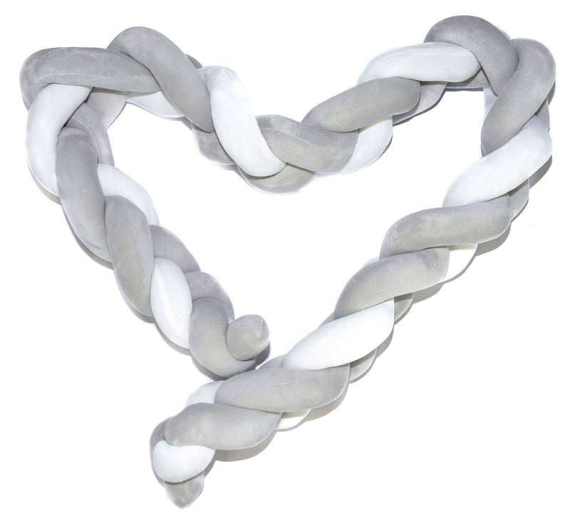 Paracolpi Treccia per Culla Riduttore 2m  Dolce Nanna Grigio