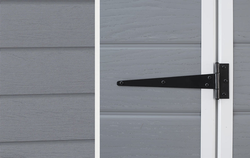 Casetta da Giardino Porta Attrezzi 129x103x196 cmin Resina Effetto Legno Keter Manor 4x3 Grigia