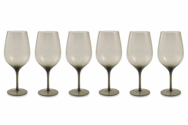 Set 6 Calici Ø7x25 cm in Vetro Villa d'Este Home Tivoli Happy Hour Grigi sconto