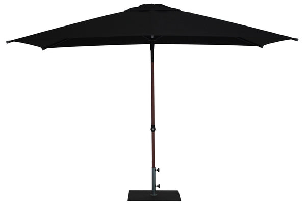 sconto Ombrellone da Giardino 3x2 m Palo Ø38 mm in Alluminio Effetto Legno Tessuto Olefin Trend Wood Nero