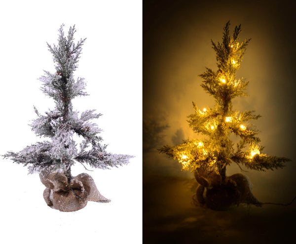 online Albero di Natale Luminoso con LED e Pigne in PVC H170cm Juta Verde Innevato