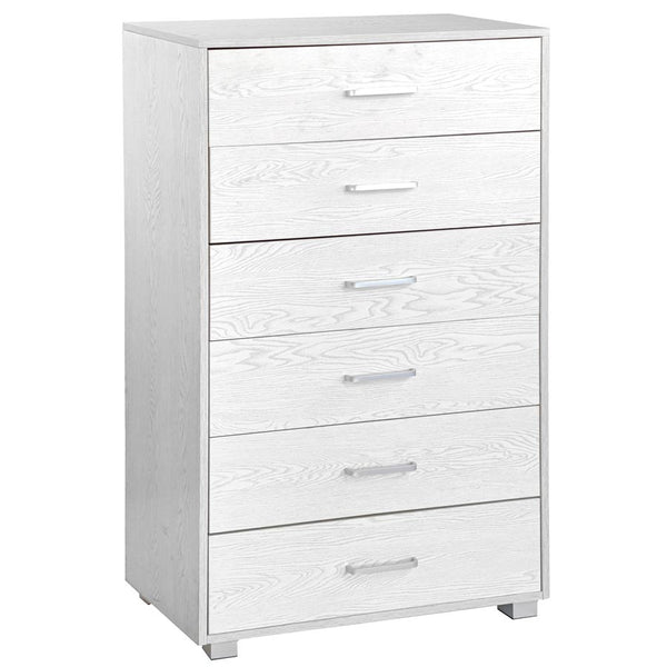 sconto Mobile cassettiera 6 cassetti 68x40x115 cm in legno Rovere sbiancato