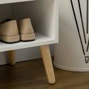 Scarpiera da Ingresso con Seduta Imbottita e Armadietto 80x33x49 cm Bianco  