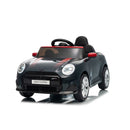 Macchina Elettrica per Bambini Licenza Ufficiale Mini Cooper S Cabrio 12V Sedili in Pelle e Telecomando Nero