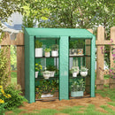 Serra da Giardino 6 Mensole e 2 Porte Avvolgibili 143x46x151cm Copertura in PE Verde