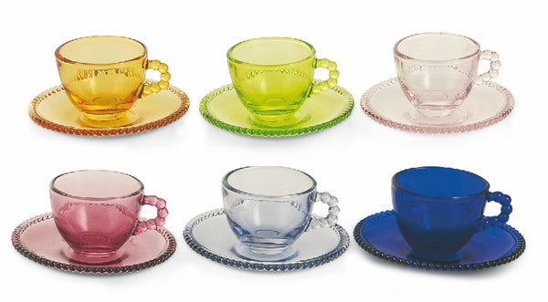 Set 6 Tazzine da Caffè in Vetro Villa d'Este Home Tivoli Glass Multicolor acquista