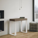 Consolle Allungabile 90-300x40x77 cm Tecno Tortora Telaio Bianco 