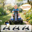 Go Kart a Pedali per Bambini 3-6 Anni 50 kg Portata con Portabicchieri e Ruote in EVA Antiscivolo Blu      