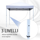 Gazebo da Giardino 2.5x2.5m in Acciaio Pieghevole Tessuto Oxford Bianco 