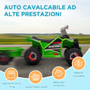 Quad Elettrico per Bambini 6V con Rimorchio Pedale Marce Avanti e Indietro Verde      
