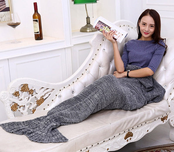 prezzo Coperta in Acrilico 180x100 cm Coda di Sirena Grigio