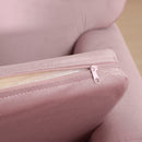 Poltrona per Bambini 50,2x41,9x57,8 cm con Schienale a Corona in Tessuto Effetto Velluto Rosa  
