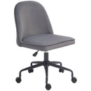 Sedia Poltrona Operativa da Ufficio con Funzione Dondolo 52x52x80-88 cm in Tessuto Vellutato Grigio