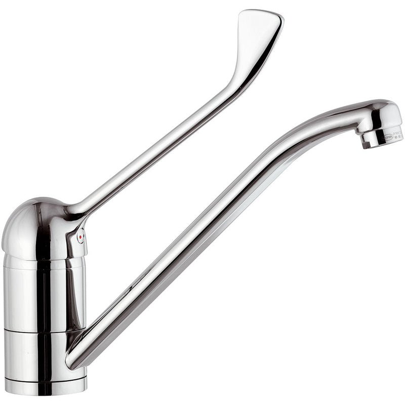 Rubinetto Miscelatore Monocomando Girevole Lavello con Leva Clinica in Ottone Mariani Epic Cromato