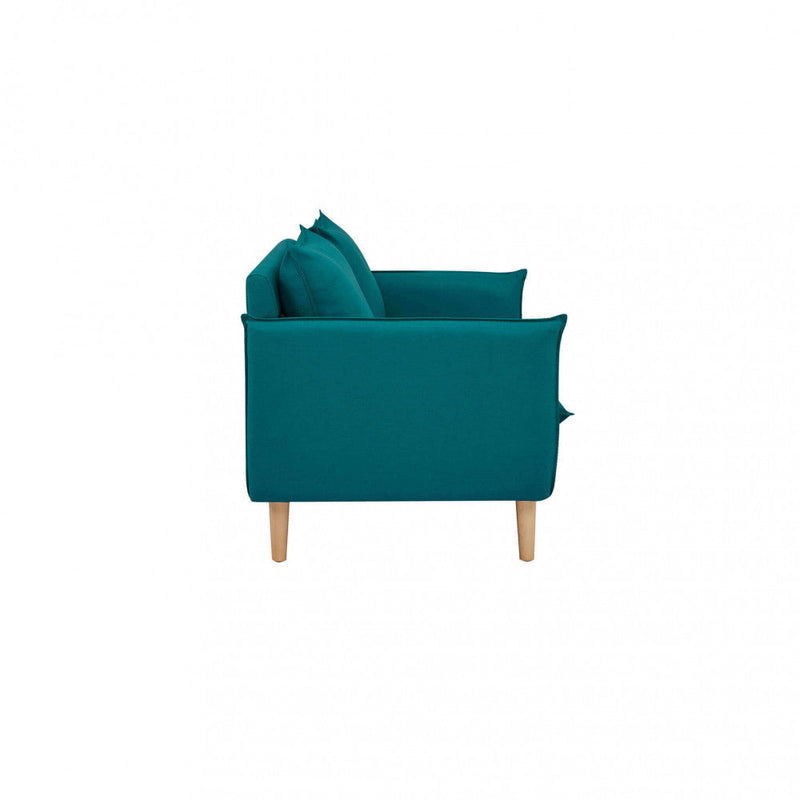 Divano 2 Posti Florin 130x84x51 h cm in Tessuto Azzurro