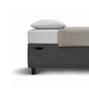 Letto Singolo Contenitore Imbottito Microfibra Grigio BoxMax Testata Soft Varie Misure