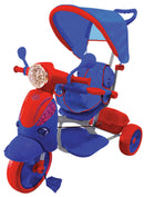 Triciclo a Spinta Seggiolino Reversibile per Bambini Kidfun Classic Rosso e Blu