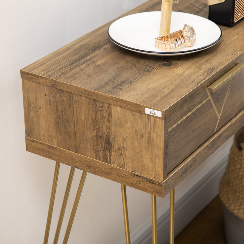 Tavolo Consolle Rettangolare In Acciaio Bronzo Annerito 140 Cm - Design Industriale