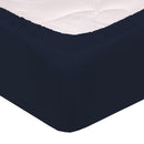 Lenzuolo Sotto con Angoli ed Elastico Tinta Unita Blu Scuro Varie Misure