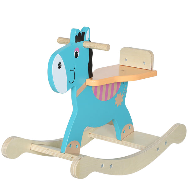 Cavallo a Dondolo Asino per Bambini Legno 59x27x43 cm Verde Scuro e Arancione sconto