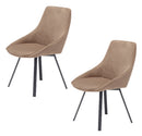 Set 2 sedie Imbottite 51x60x88 cm In Tessuto Suet  Asia Castagna